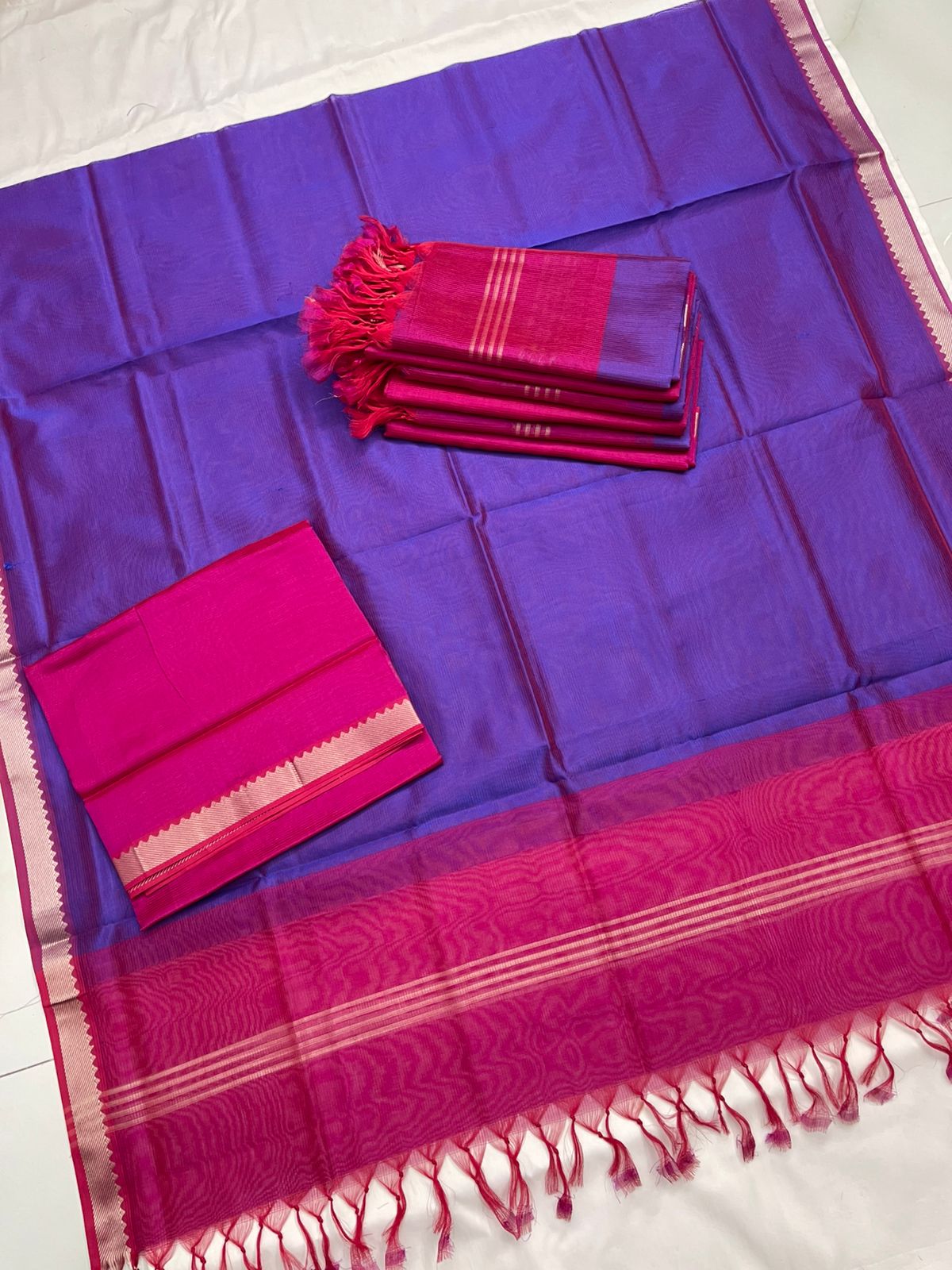 Handloom Mangalagiri Silk Suit Dupatta Set - Desi Weaves