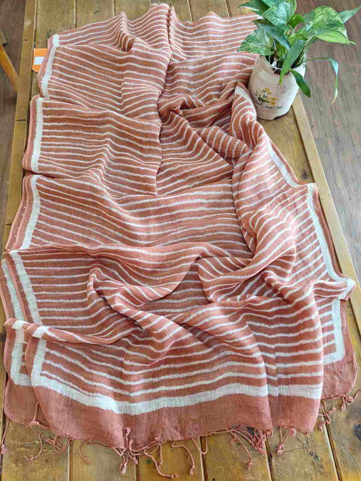 Linen dupatta online - Desi Weaves