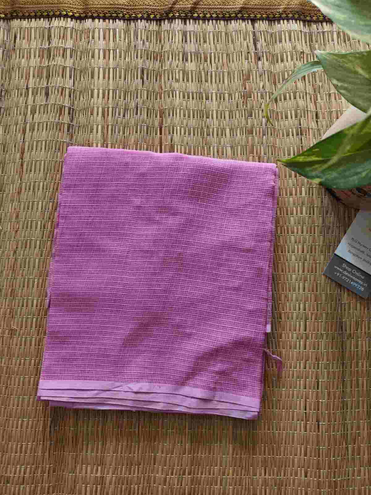 Lilac cotton kota doria dupatta - desi weaves