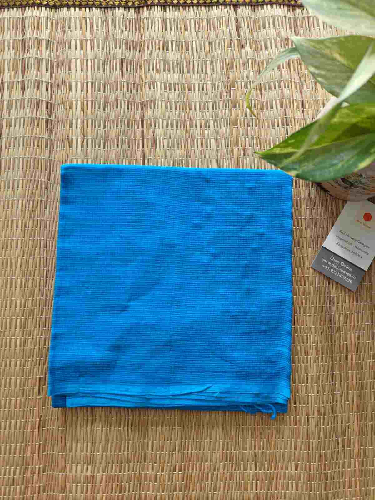 blue cotton kota doria dupatta - desi weaves