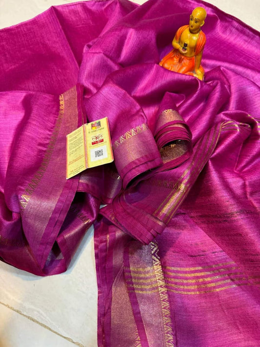 Handloom Munga Tussar Silk Saree Online- Desi Weaves