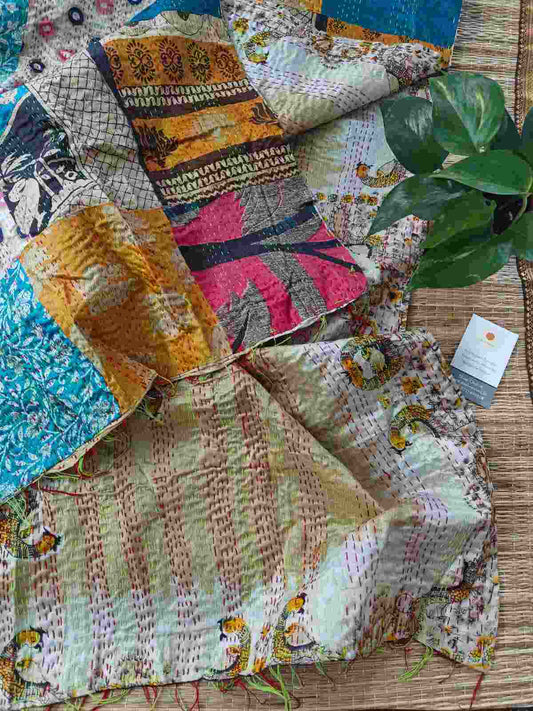 kantha stitch silk dupatta online