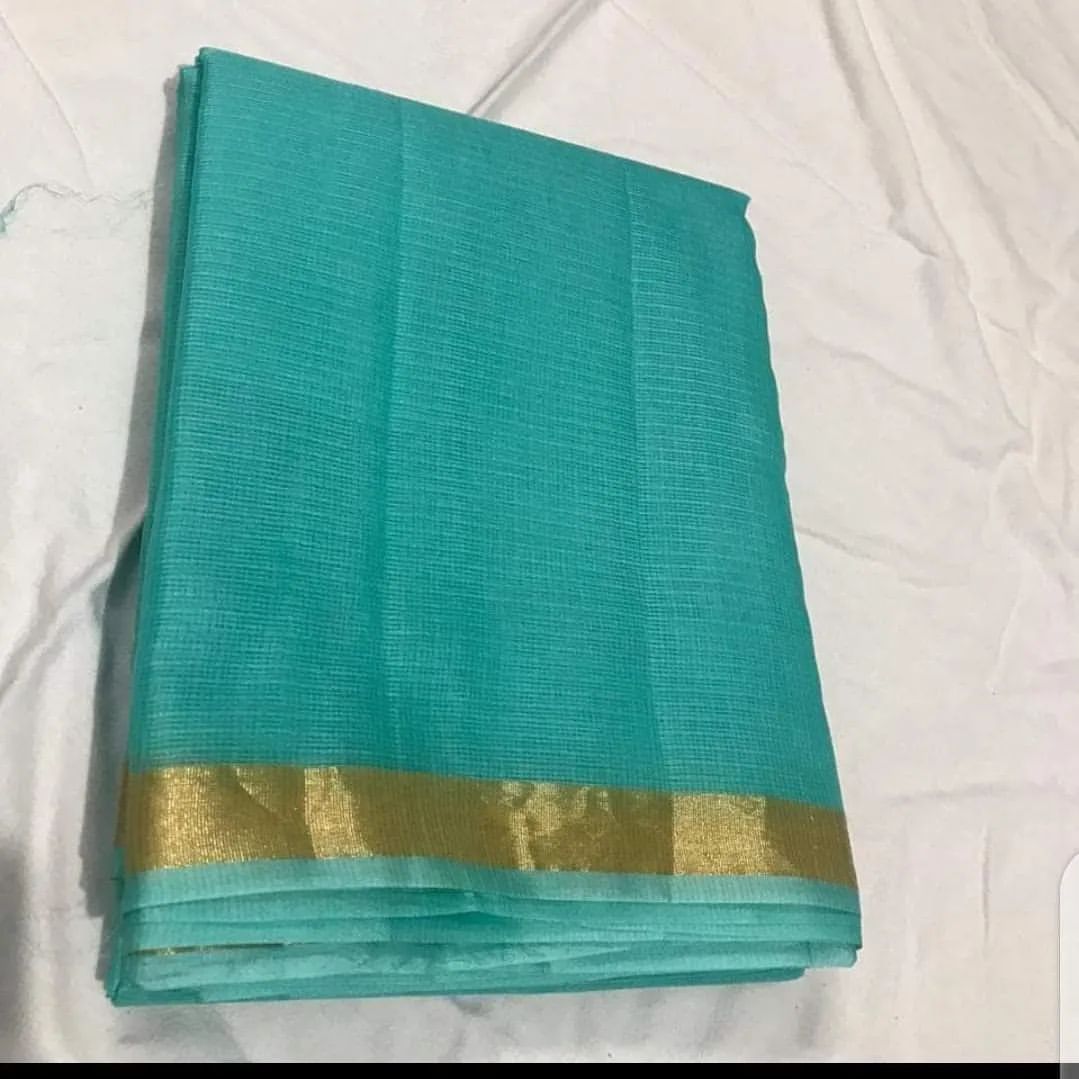 Sea Green Color Pure Kota Silk Saree