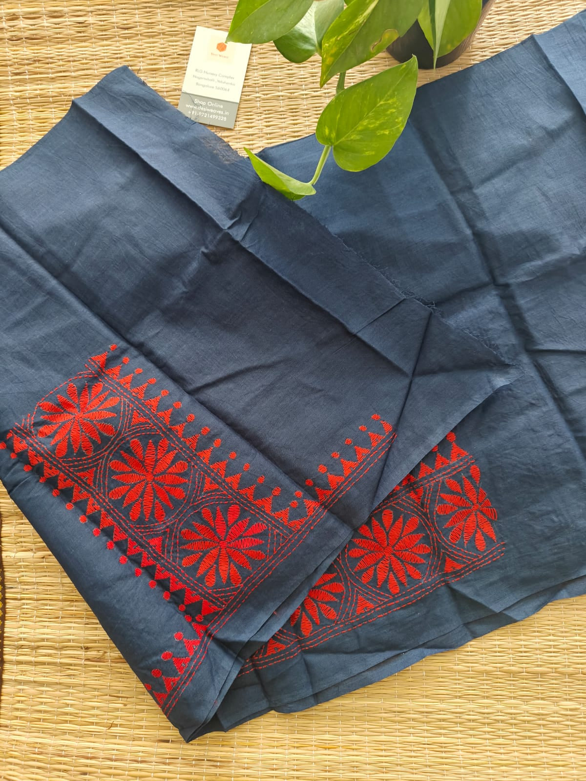 cotton kantha stitch blouse - Desi Weaves