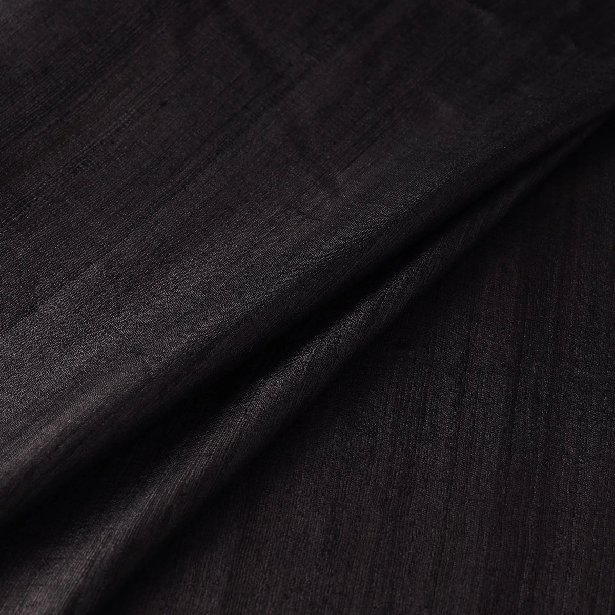 Black Ghicha Tussar Silk Kurta Fabric