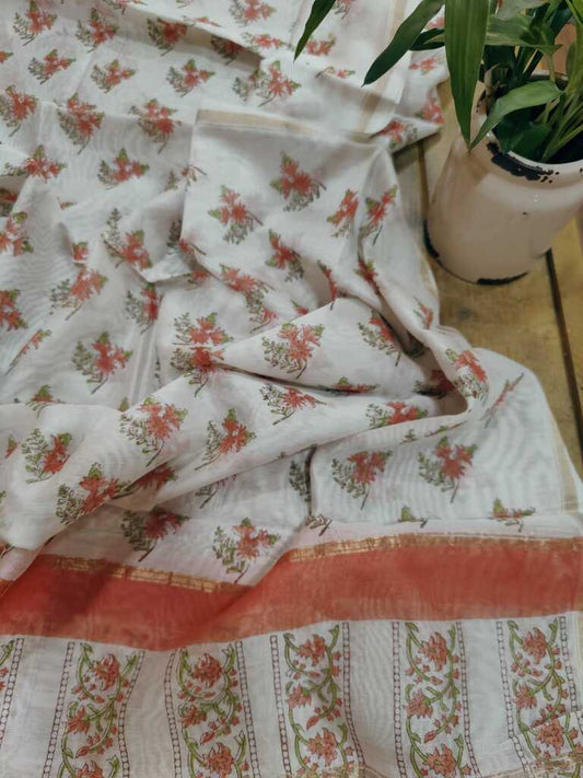 chanderi silk dupatta - desi weaves