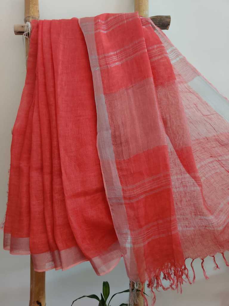 Pure Linen Saree Online - Desi Weaves