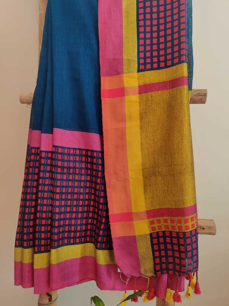 Pure Linen Saree Online - Desi Weaves