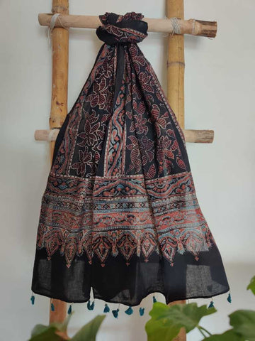 exclusive ajrakh cotton stoles - desi weave