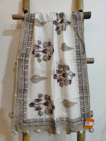 Chai Wali Shyam Handblock Printed Mul Cotton Stole