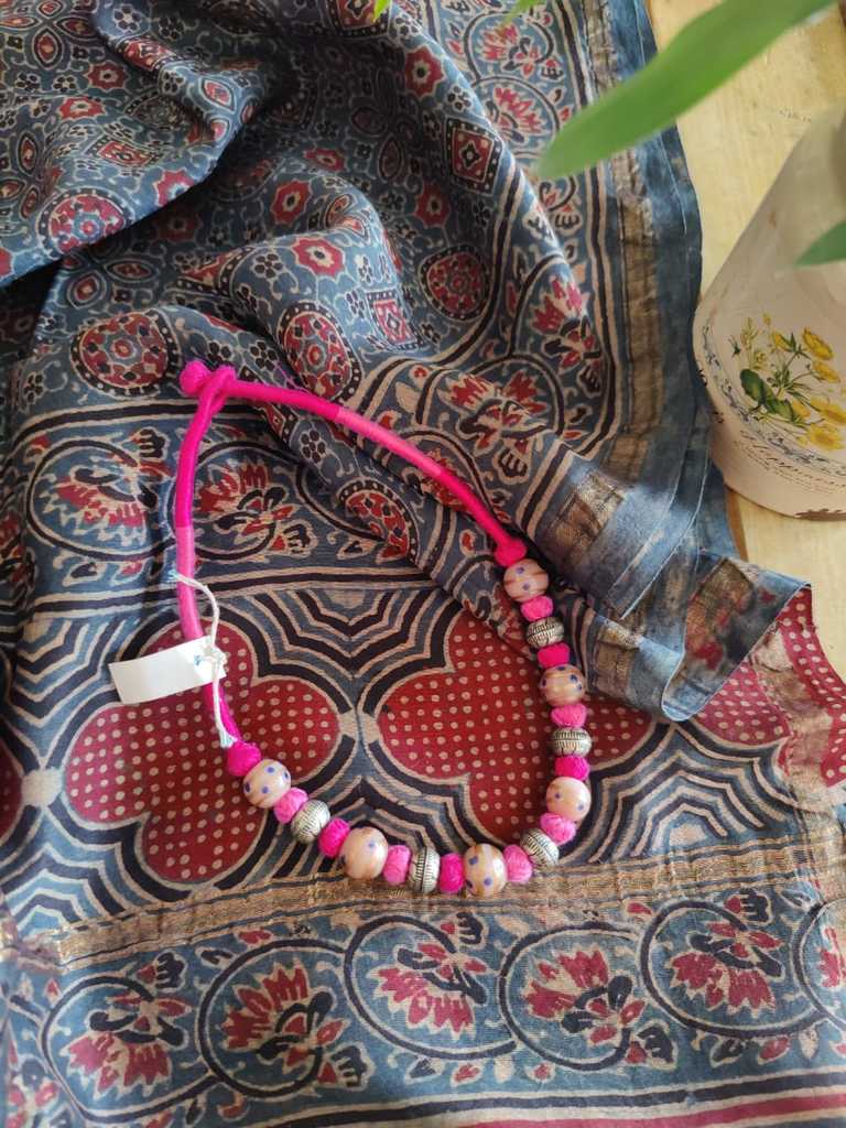 Ajrakh Chanderi Silk Stole - Desi Weaves