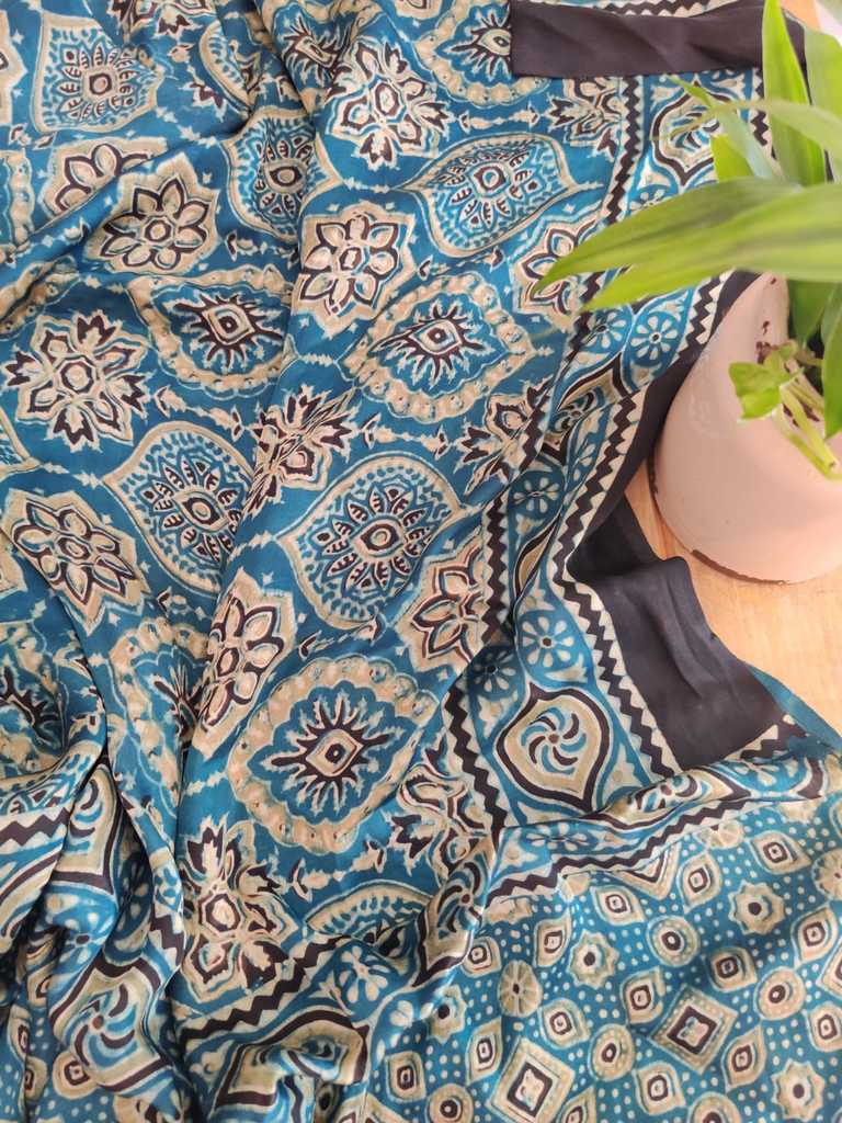 modal silk ajrakh dupatta