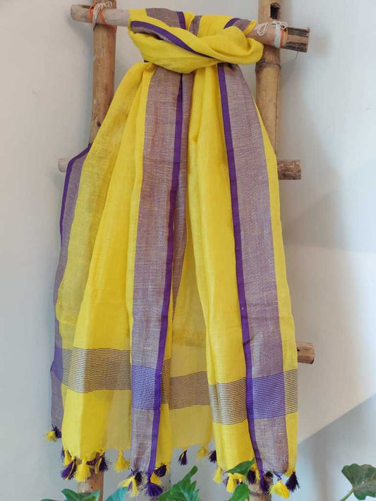 Handcrafted Pure Linen Dupatta