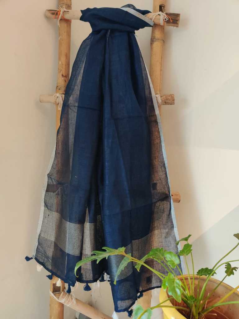 Pure Linen Dupatta Online - Desi Weaves