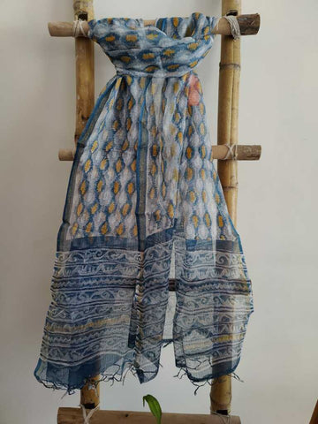 Meera Traditional Handblock Print Kota Doria Dupatta