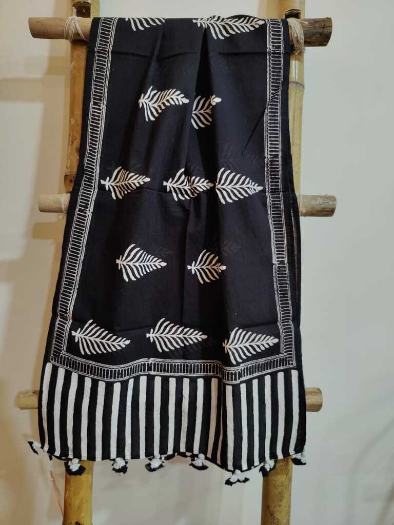 block print cotton stole - desi weaves