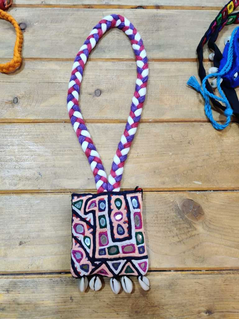 Kutch Hand Embroidered Fabric Necklace - Desi Weaves