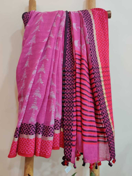 Pure Linen Saree Online - Desi Weaves