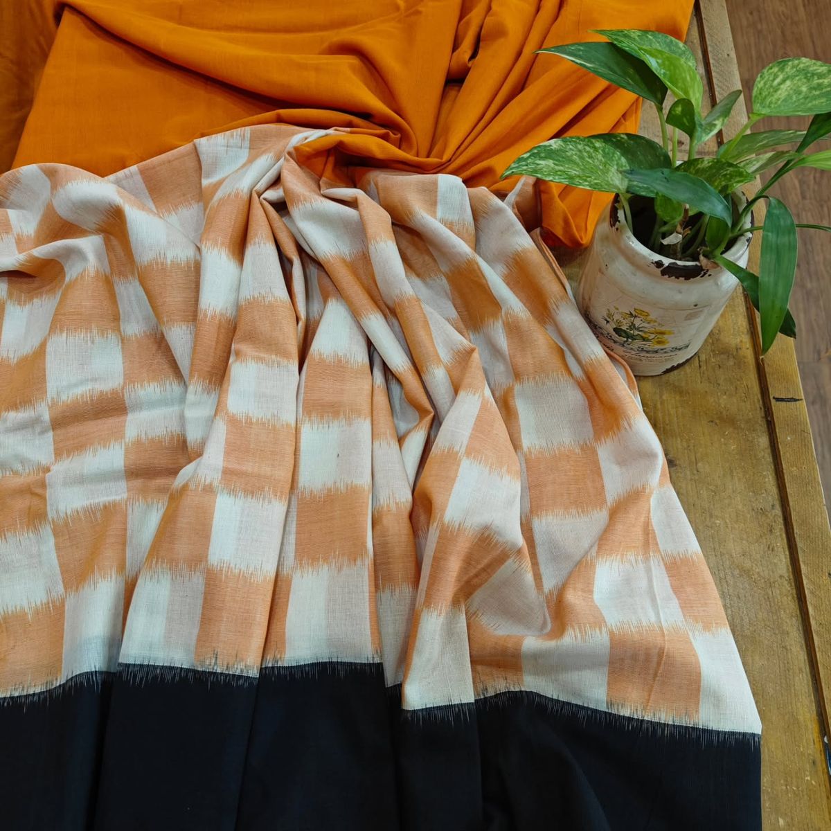 double Ikkat cotton saree - desi weaves