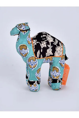 Sky Blue Colour Hand Dyed Block Printed Cotton Toy - Camel
