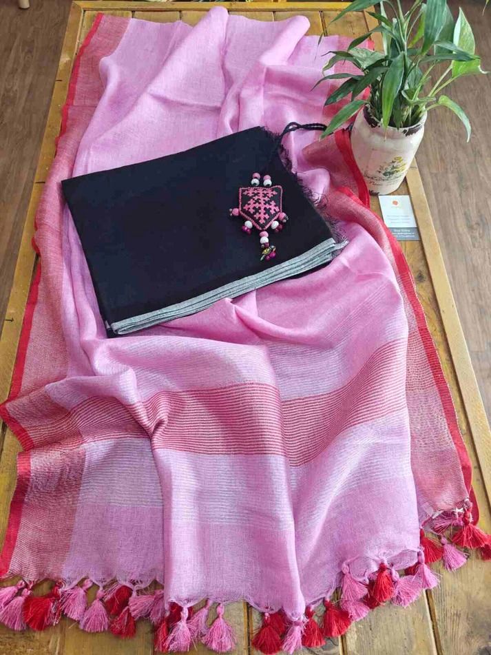 pink linen suit set online