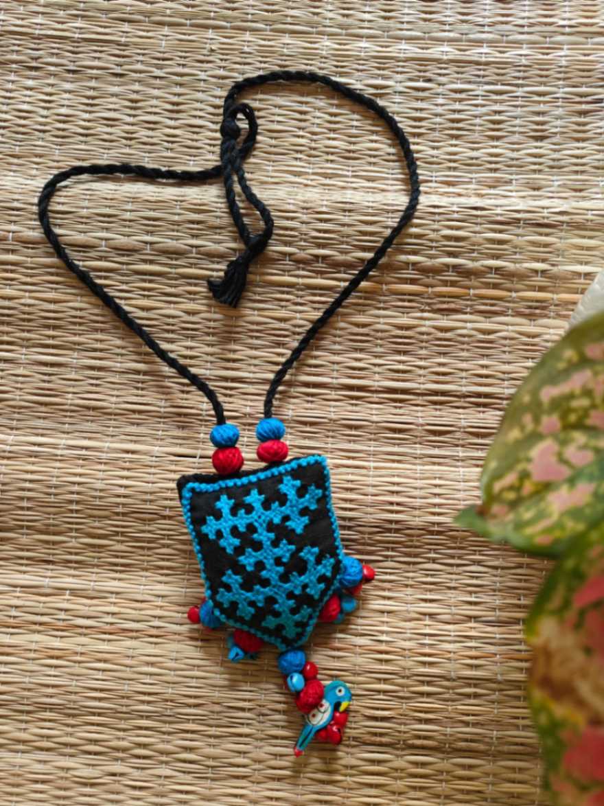 tribal kutch fabric necklace