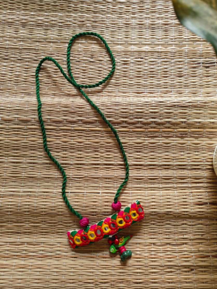 tribal kutch fabric necklace