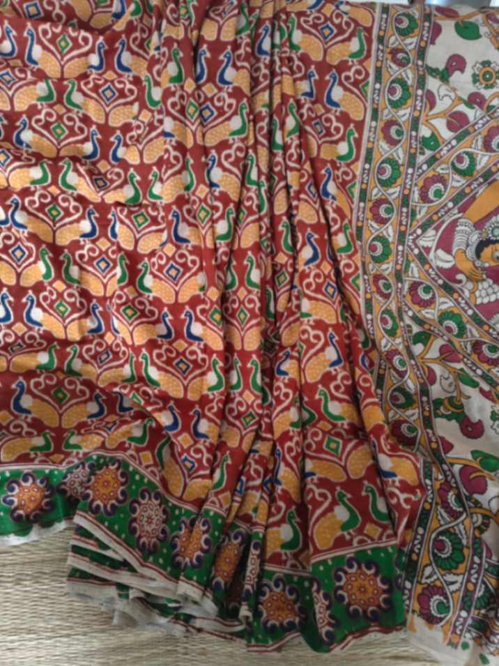 Cotton kalamkari Saree online - Desi Weaves