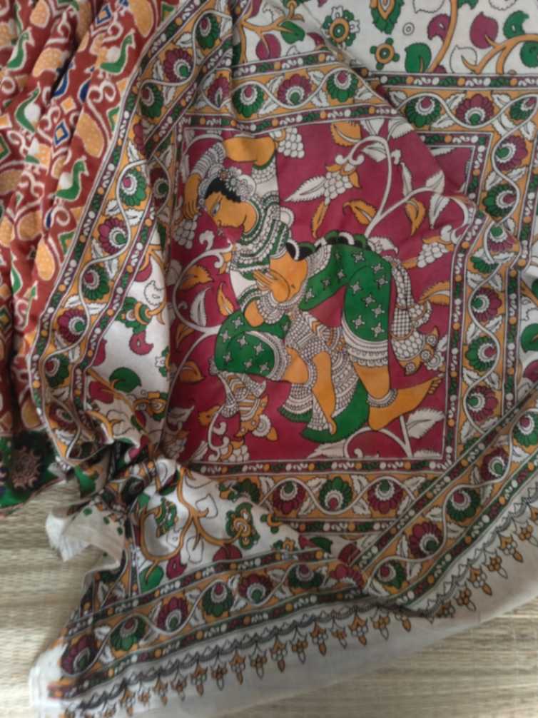Cotton kalamkari Saree online - Desi Weaves