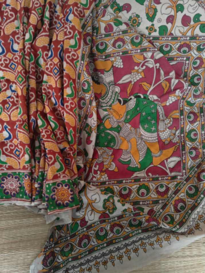 Cotton kalamkari Saree online - Desi Weaves