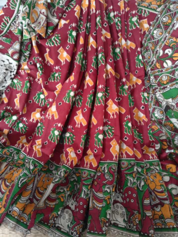 Cotton kalamkari Saree online - Desi Weaves