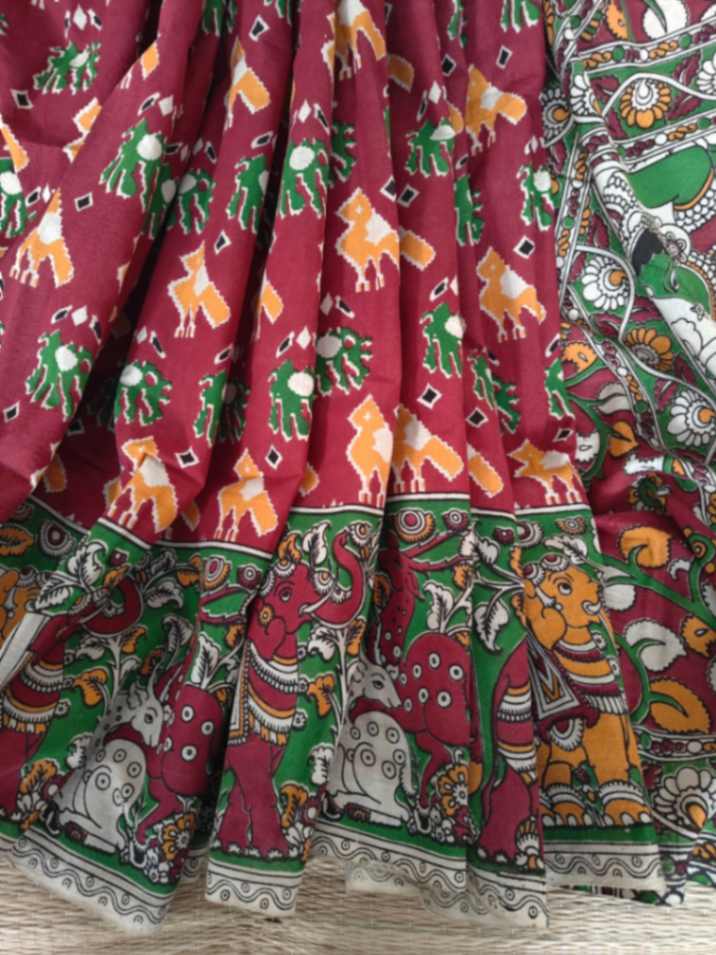 Cotton kalamkari Saree online - Desi Weaves