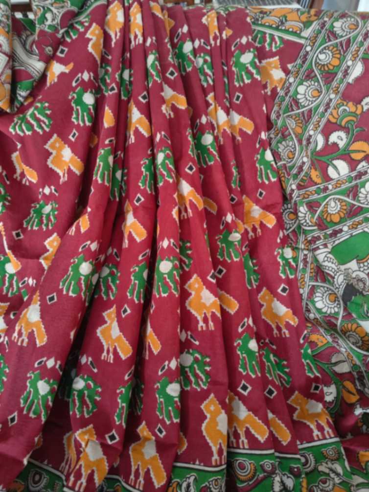 Cotton kalamkari Saree online - Desi Weaves