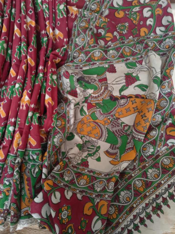Cotton kalamkari Saree online - Desi Weaves