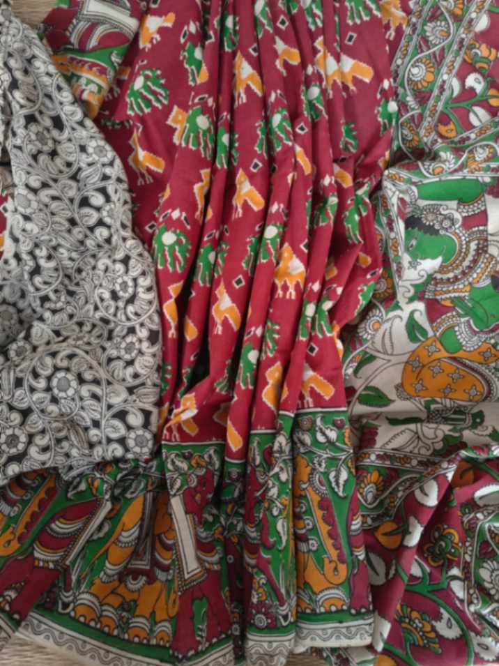 Cotton kalamkari Saree online - Desi Weaves