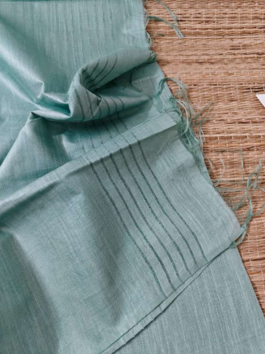 green Tussar Cotton Silk Dupatta Online