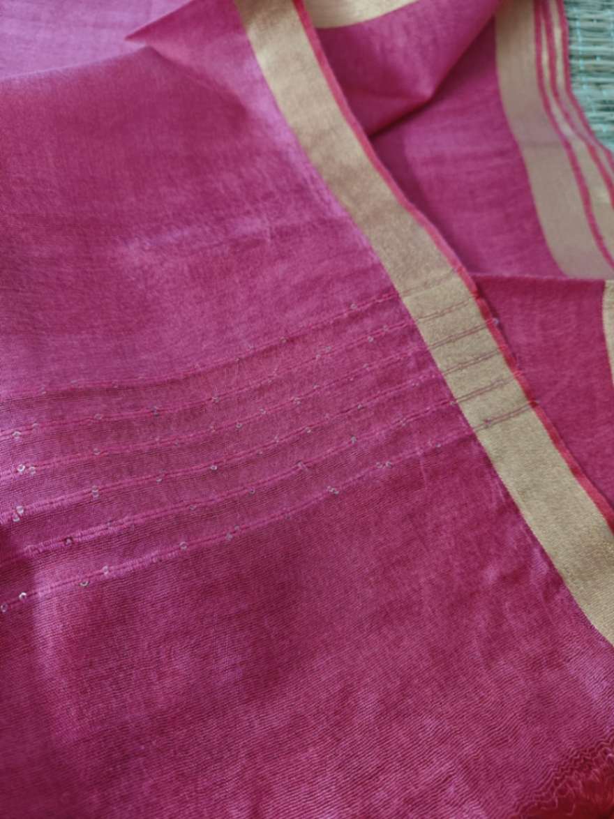 Pink Tussar  Silk  Dupatta Online