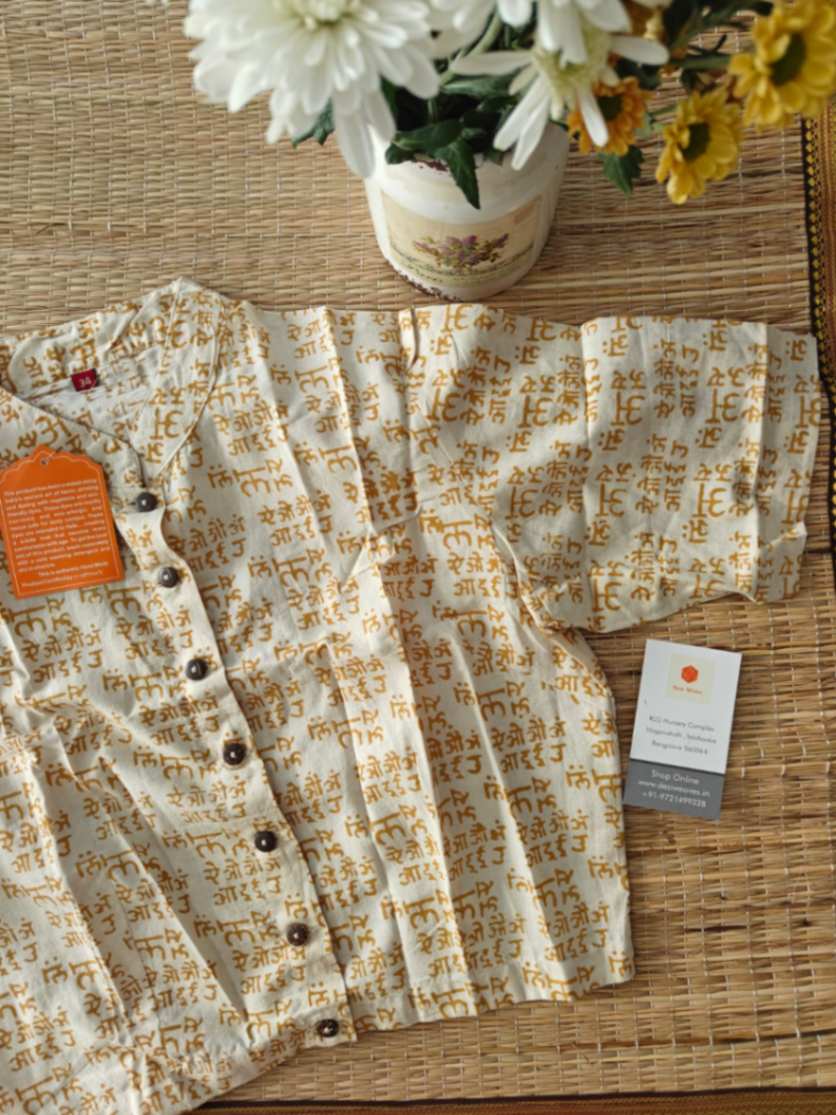 Likhai Block Printed Cotton Blouse