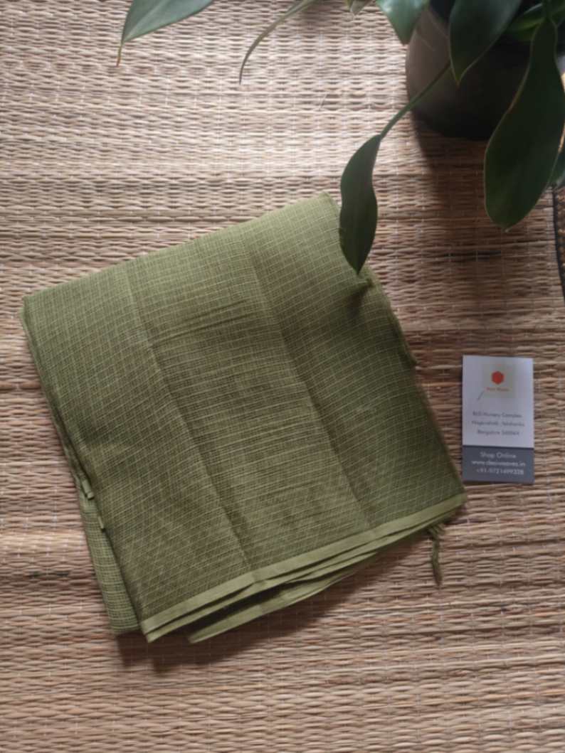 olive kota doria dupatta - desi weaves