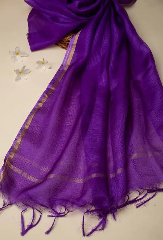 purple kota silk dupatta