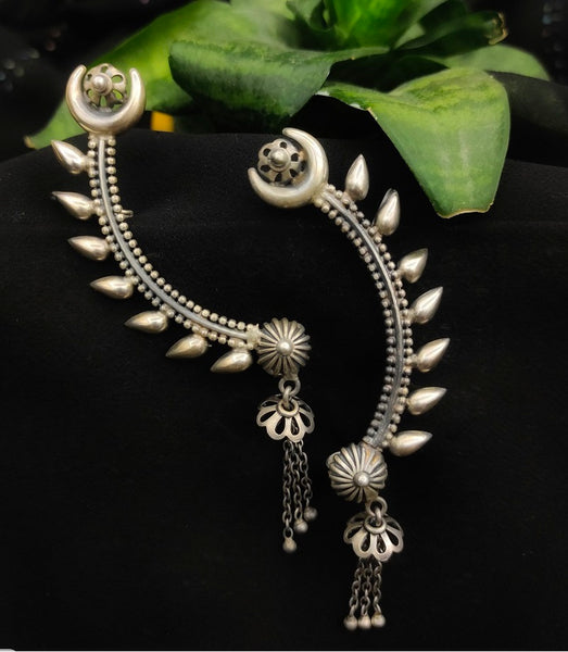 Sunehari handcrafted pure silver Bugadi earrings