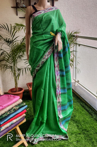 Pink Handloom Pure Tussar Staple Silk Saree With Blouse