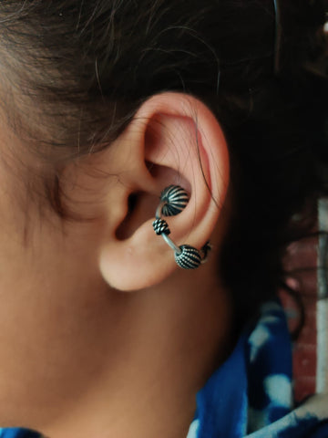 silver Bugadi earrings - desi weaves
