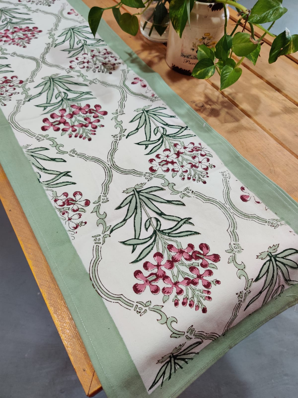 Handblock Printed Cotton Runner - Desi Weaves