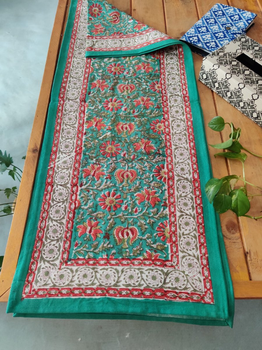 Block Print Cotton Table Runner Online - Desi Weaves