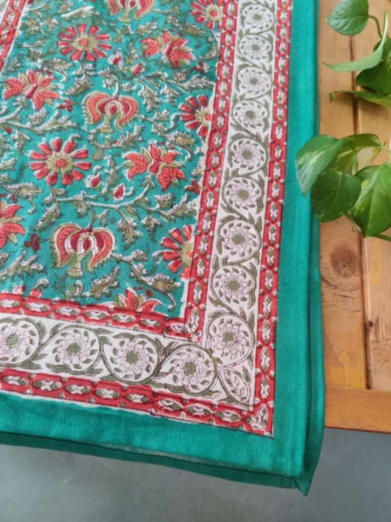 Block Print Cotton Table Runner Online - Desi Weaves