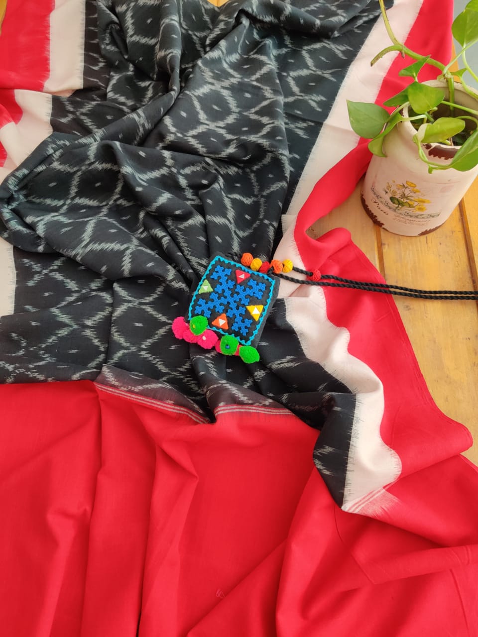 Ikkat cotton Dupatta Set - Desi Weaves