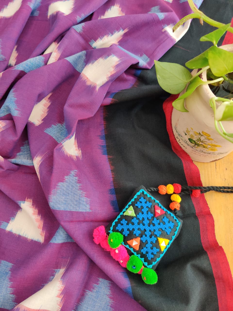 Ikkat cotton Dupatta Set - Desi Weaves