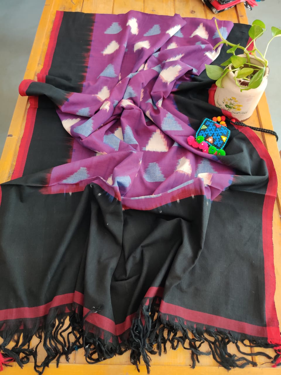 Ikkat cotton Dupatta Set - Desi Weaves