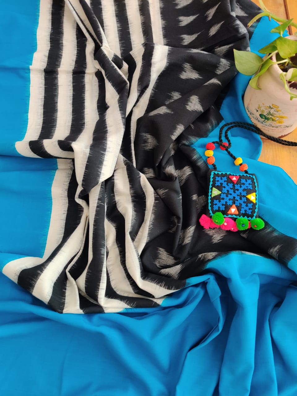 Ikkat cotton Dupatta Set - Desi Weaves